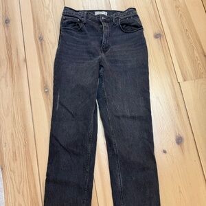 NWT ABERCROMBIE & FITCH 90s Black Straight Ultra High Rise Jeans Size 30 Regular